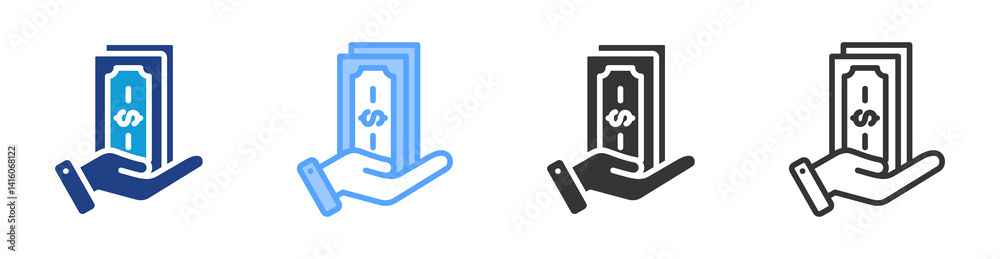 Poster pay icon set multiple style collection