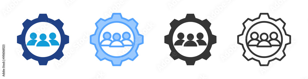 Aufkleber customers icon set multiple style collection