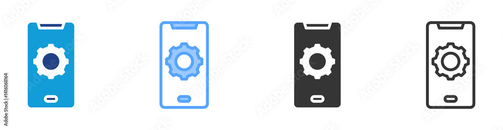 Poster Mobile Device icon set multiple style collection