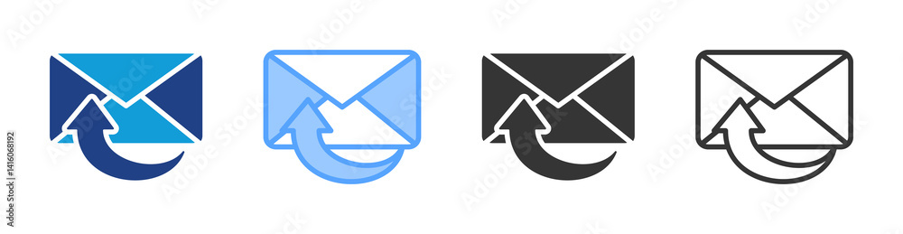 Poster Email Response icon set multiple style collection