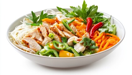 Healthy Asian chicken noodle bowl