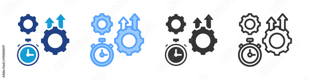 Poster Productivity icon set multiple style collection