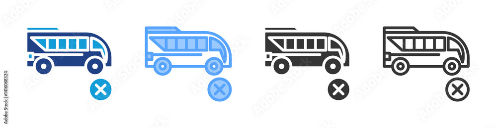 Poster eliminate transportation icon set multiple style collection