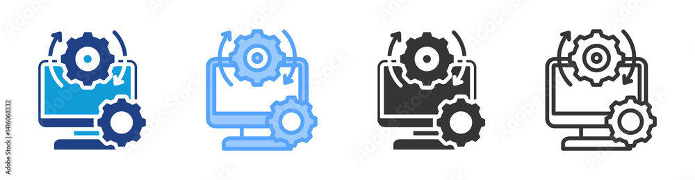 Poster Operating System icon set multiple style collection
