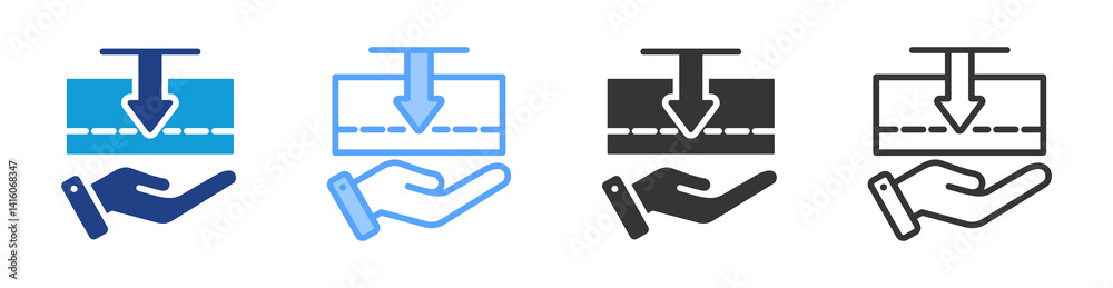 Poster Receive icon set multiple style collection