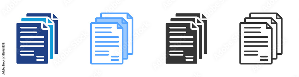 Poster Copying icon set multiple style collection