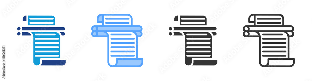 Poster Laminating icon set multiple style collection