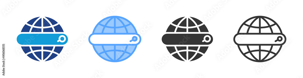 Aufkleber website domain icon set multiple style collection
