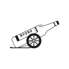 Wine Bottle with Text China Outline