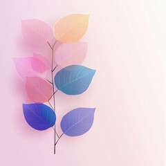 a light pastel background with simple, transparent leaves