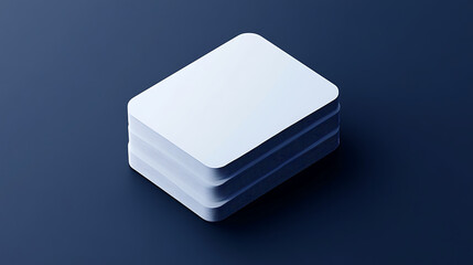 A stack of white cards with a blue background