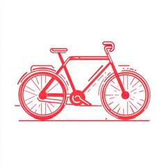 Red Minimalist Bicycle Outline Icon