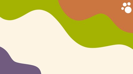 Wavy abstract background with multicolor organic curves in green, orange, and purple tones, perfect for modern design themes.
