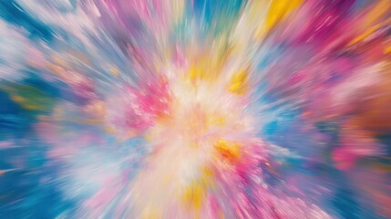Obraz premium Colorful abstract zoom burst, vibrant hues, cosmic background, design element