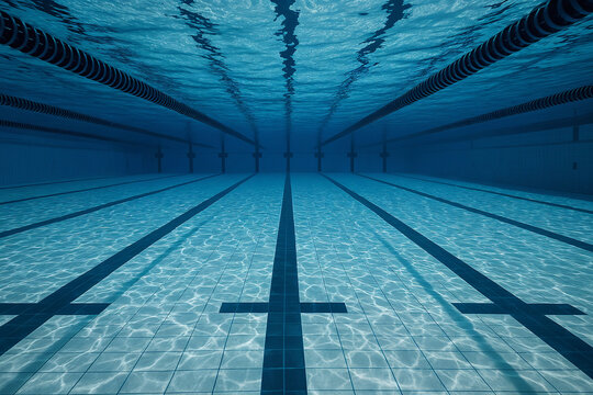 Piscine de natation sportive avec lignes sous l'eau