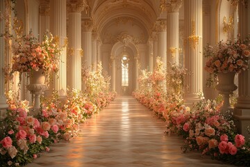 Luxurious Floral Hallway