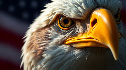 American eagle with flag of the United States of America, patriotism