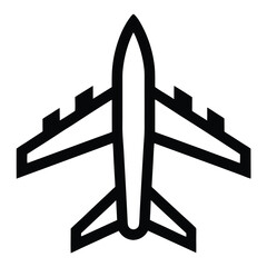 Minimalist Aircraft Icon In Simplest Outline Form