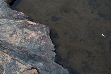 water against rock