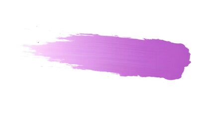Fototapeta premium Vibrant Thin Brush Stroke of Purple Paint on White Background