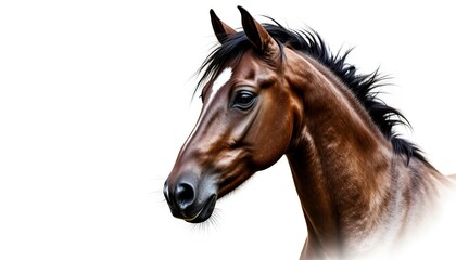 Obraz premium Majestic Brown Horse Portrait with Graceful Features and Mane