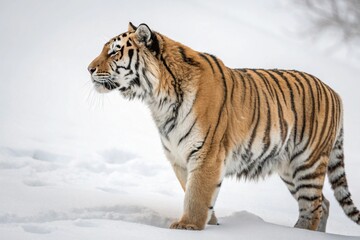 Obraz premium Majestic Siberian Tiger in Winter Wonderland