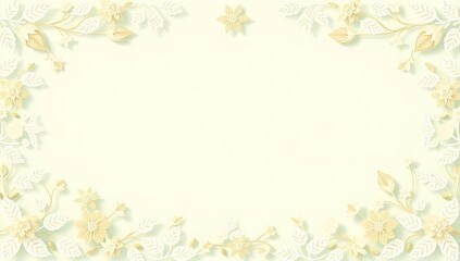 Dreamy Mother's Day Background with Green Floral Border