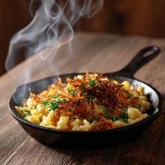 Deftige Käsespätzle mit knusprigen Röstzwiebeln