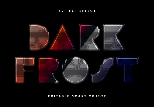 Dark Frost 3D Text Effect Design