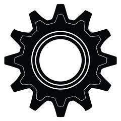 Isolated Settings Gear on White Background