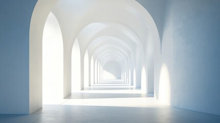 Obraz premium 3d render of a corridor with columns