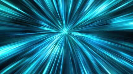 Fototapeta premium Dynamic Blue and Teal Light Burst Abstract Background for Futuristic Designs and High-Tech Concepts