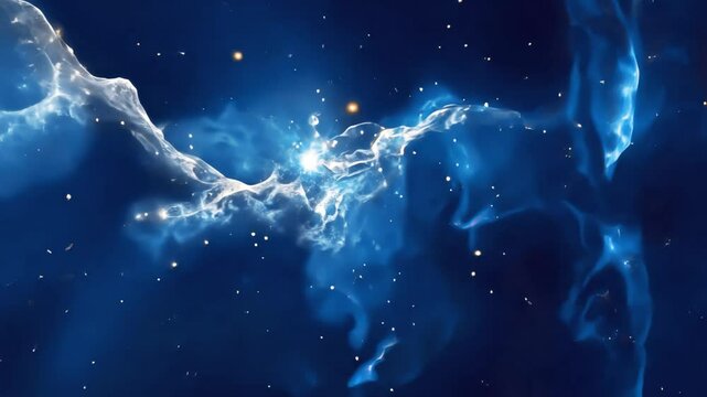 Blue galactic light animated overlay, transparent 4K video, alpha channel, ProRes 4444