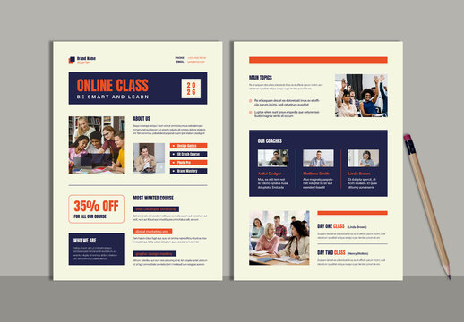 Online Learning Flyer Template for Virtual Classes