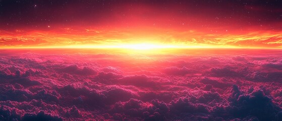 Fototapeta premium Fiery Sunrise Over Clouds