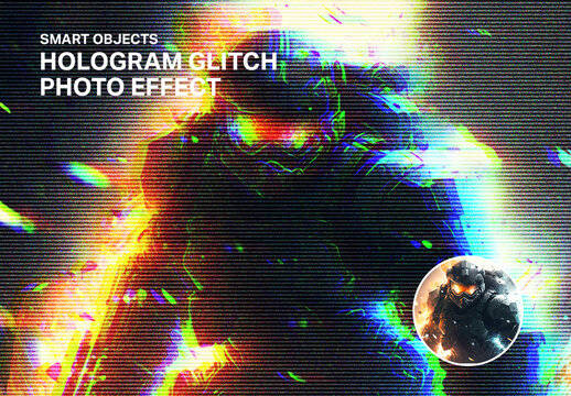 Hologram Glitch Photo Effect for Futuristic Visuals
