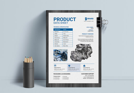 Product data Sheet Template Layout