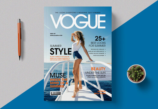 Summer Fashion Lifestyle Magazine Cover Design