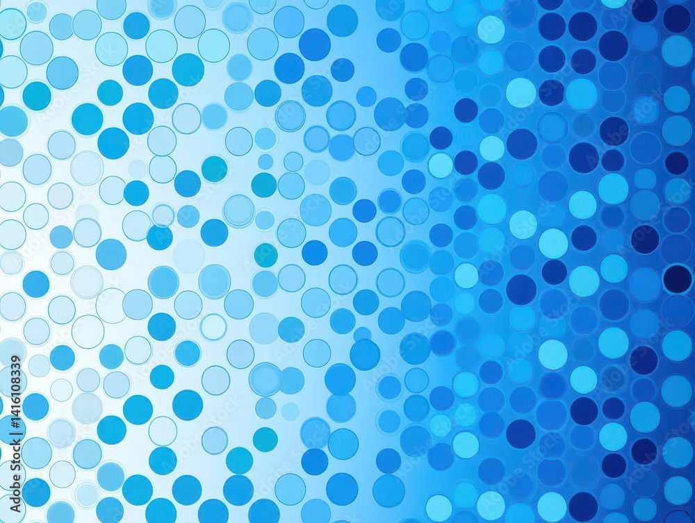 Fototapete abstract halftone pattern vector design in light blue dots, with blue dots in circular shapes, perfe