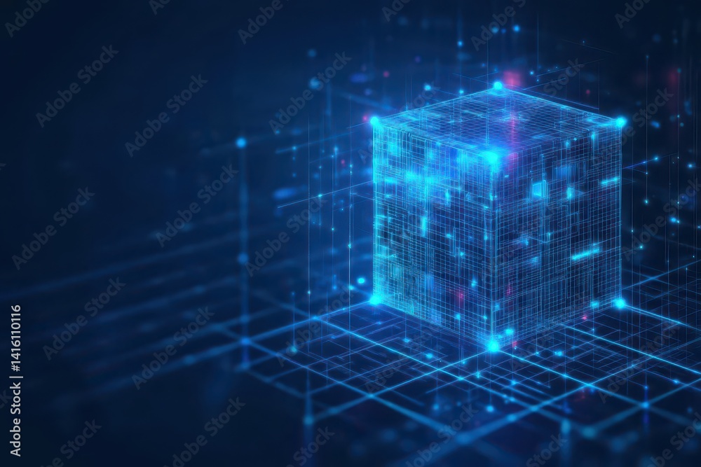 Aufkleber Abstract structure circuit computer cube technology business background Vector art