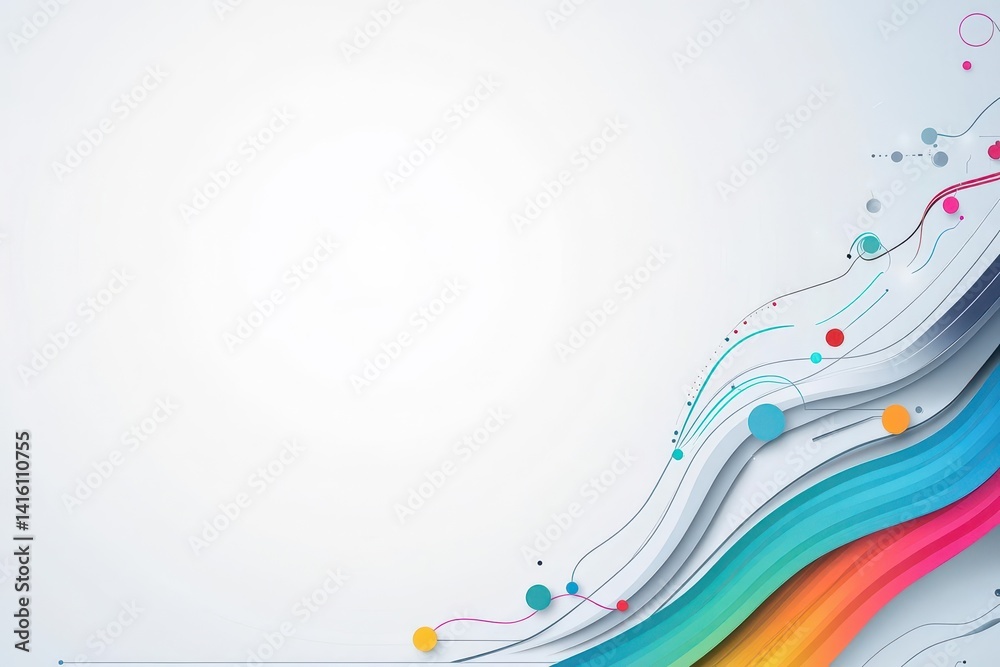 Poster Abstract White background Modern gradient gray banner with wave curve line dot elements Elegant concept for technology, network and future business vector illustration