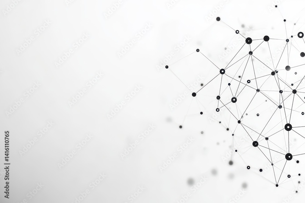 Aufkleber Abstract white futuristic background White background connecting dots and lines on a white background Wave white background Abstract white futuristic background Wave with connectin