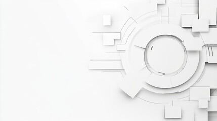 Obraz premium Abstract white background with circle lines Digital future technology concept White and grey abstract modern transparency circle presentation background vector illustration