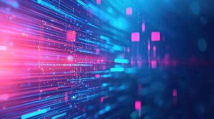 abstraction of data transmission using fiber optic cable in section
