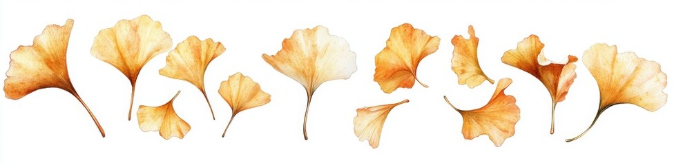 Naklejka premium Delicate Ginkgo Biloba Leaves (1)