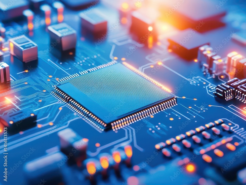 Aufkleber Automatic Pick and Place machine quickly installs Components on Generic Circuit Board Electronics and Circuit board Manufacturing Bright Environment