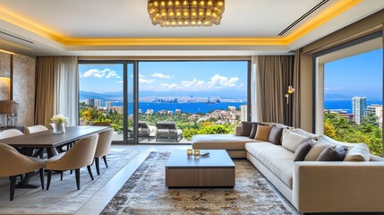 Obraz premium Luxury Penthouse with Breathtaking Sea View