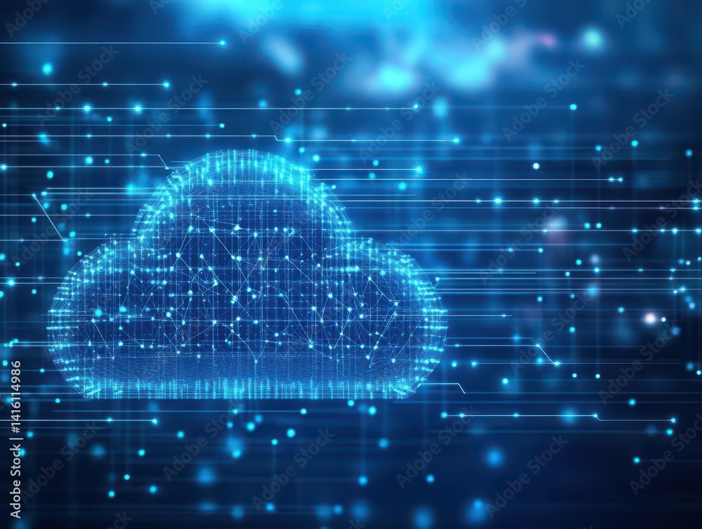 Aufkleber background network technology abstract datum connection mesh tech blue design computer wallpaper cyberspace science structure futuristic cloud shape modern geometric space polygona