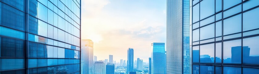 Fototapeta premium Bangkok skyline with skyscrapers of the business district