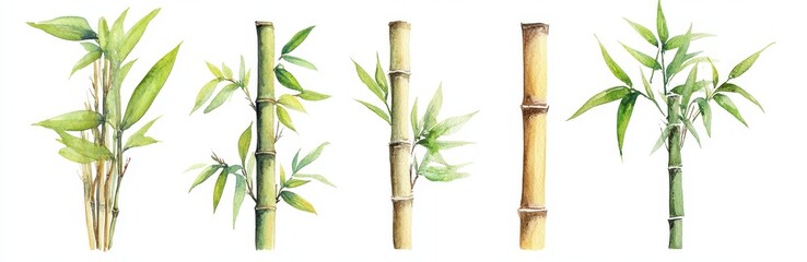 Fototapeta premium Vibrant Bamboo Illustrations